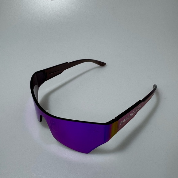 Balenciaga Mirrored Shield Sunglasses Blue Multi main image 3
